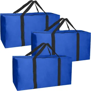 Jalousie 3 Pack 110L / 29 GAL Extra Large Heavy Duty Storage Bags Moving Bag Totes Storage Bin Space Saver Travel Duffel Bags - Made of Tough 600D Oxford (Navy-Black 3 Pack)