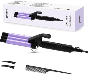 janelove Upgraded Hair Crimper 2 Adjustable Temperature, 1/2 Inch Beach Waves Curling Iron, Hair Waver for Short & Medium Hair, Home and Travel Friendly Crimper Hair Tool, Dual Voltage