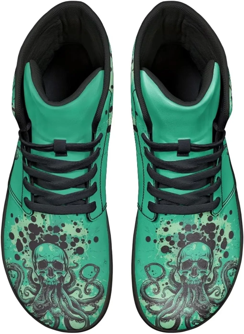 Jeiento Skull High Top Barefoot Running Shoes Breathable Sneaker for Men