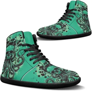 Jeiento Skull High Top Barefoot Running Shoes Breathable Sneaker for Men