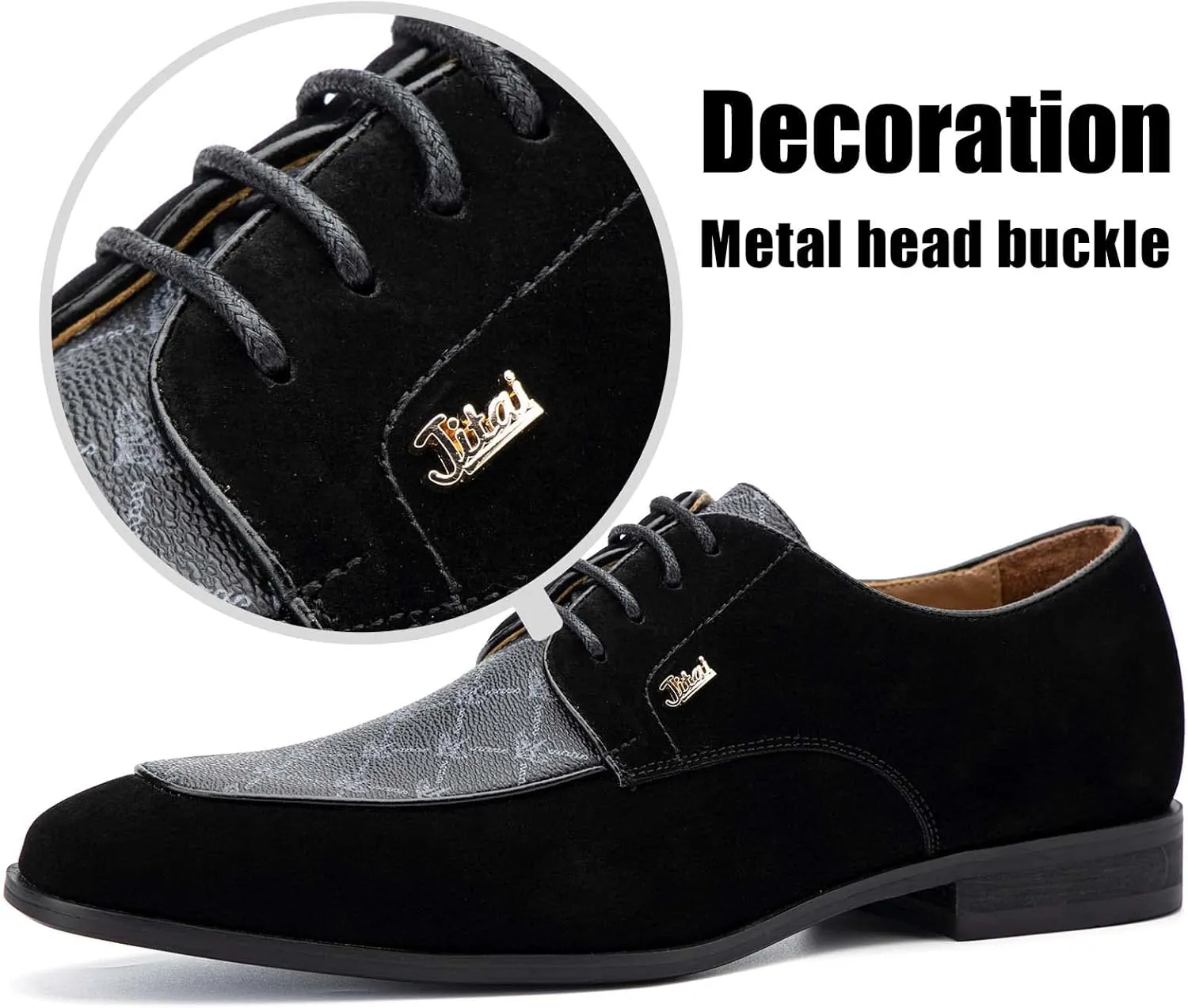 JITAI Mens Oxford Shoes Mens Casual Dress Shoes Lace Up Fashion Shoes