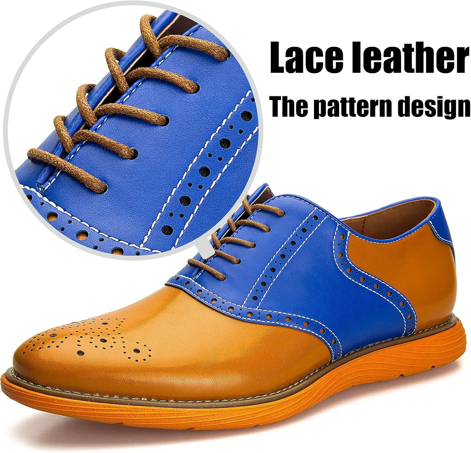 JITAI Men's Oxford Shoes,Dress Shoes Lace-up Wingtip Brogue Shoe Mens Lightweight Fashion Shoes.