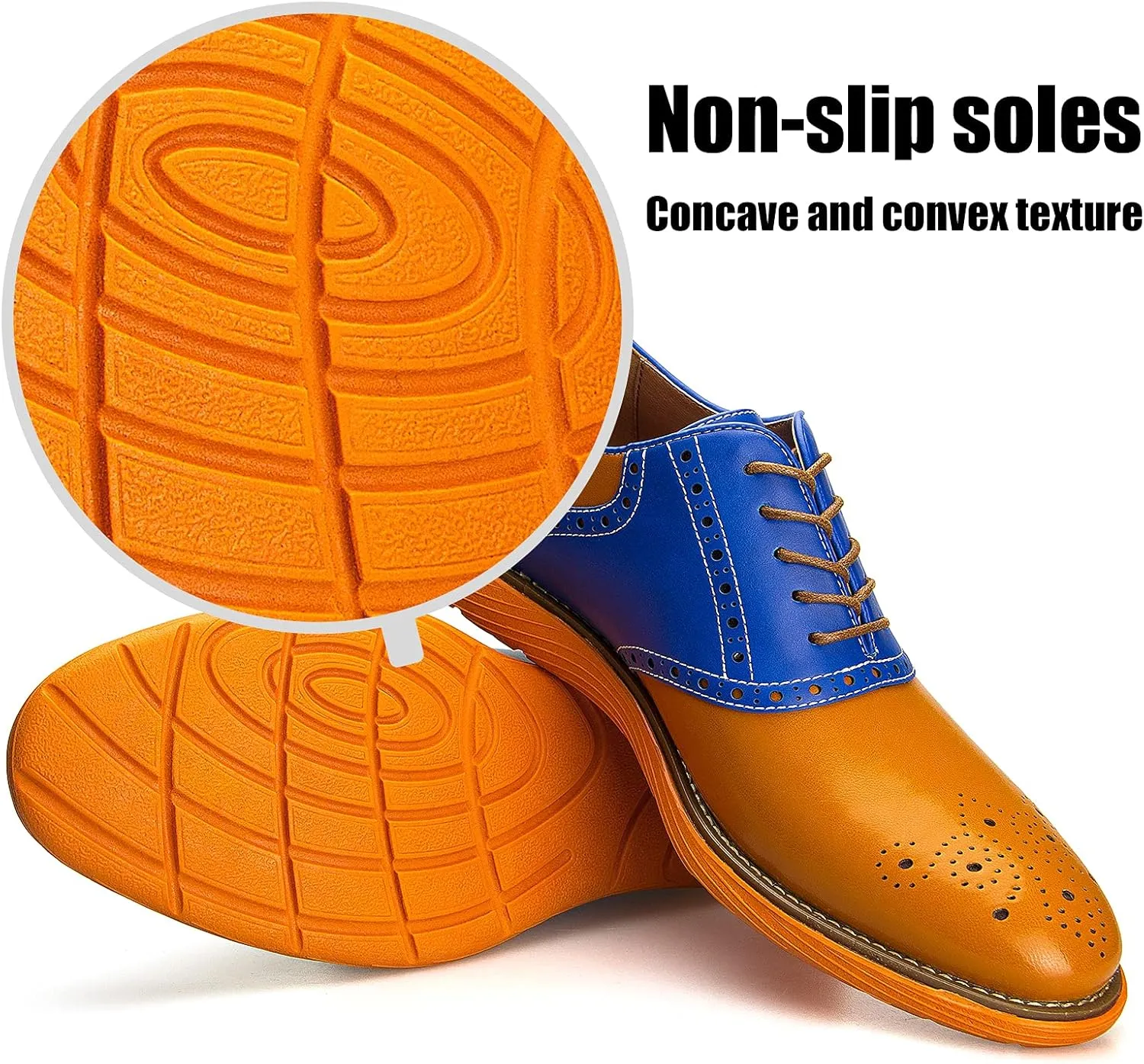 JITAI Men's Oxford Shoes,Dress Shoes Lace-up Wingtip Brogue Shoe Mens Lightweight Fashion Shoes.