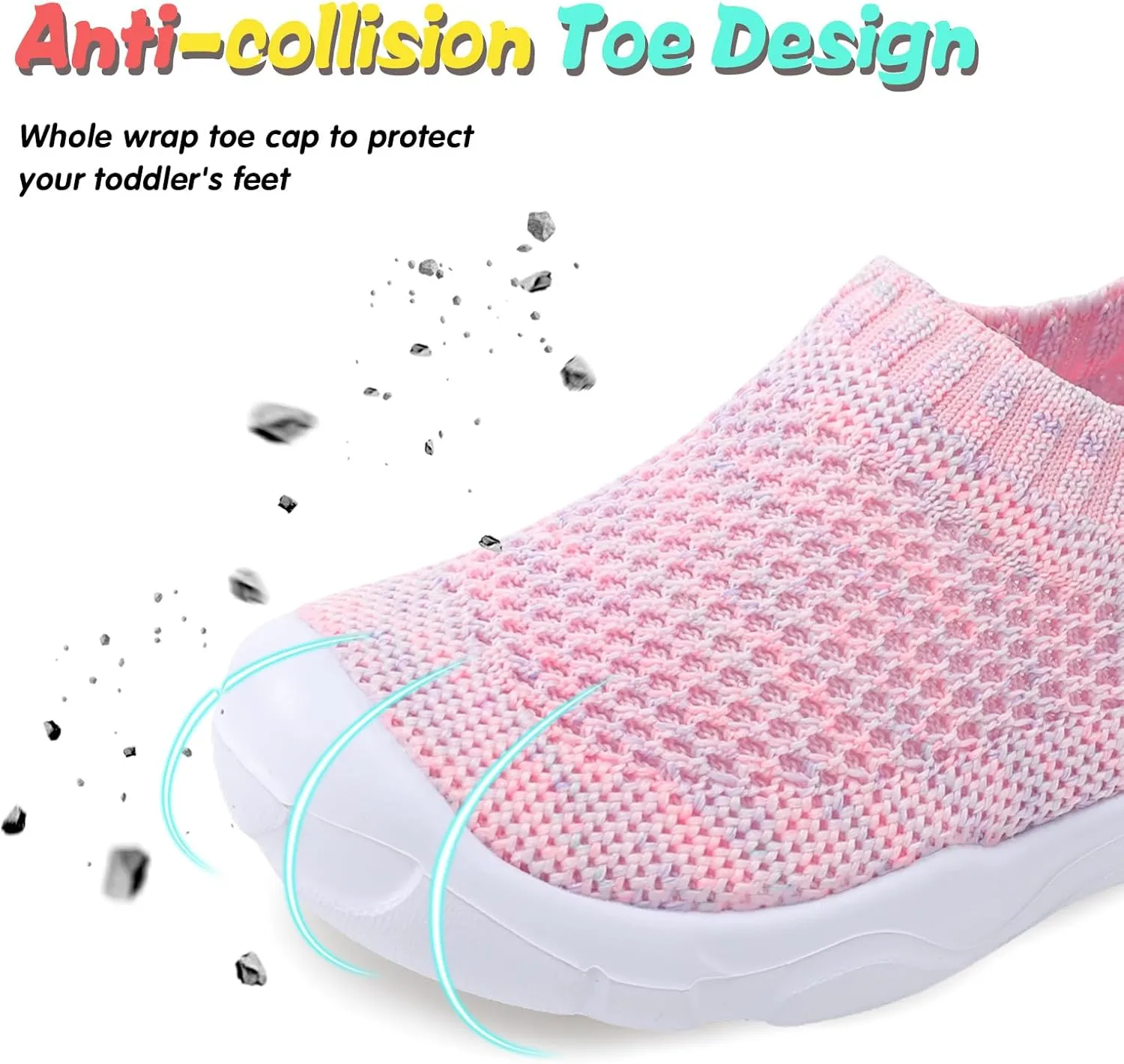 JOINFREE Toddler Boys Girls Sneaker Slip On Shoes Kids Lightweight Breathable Walking Shoes