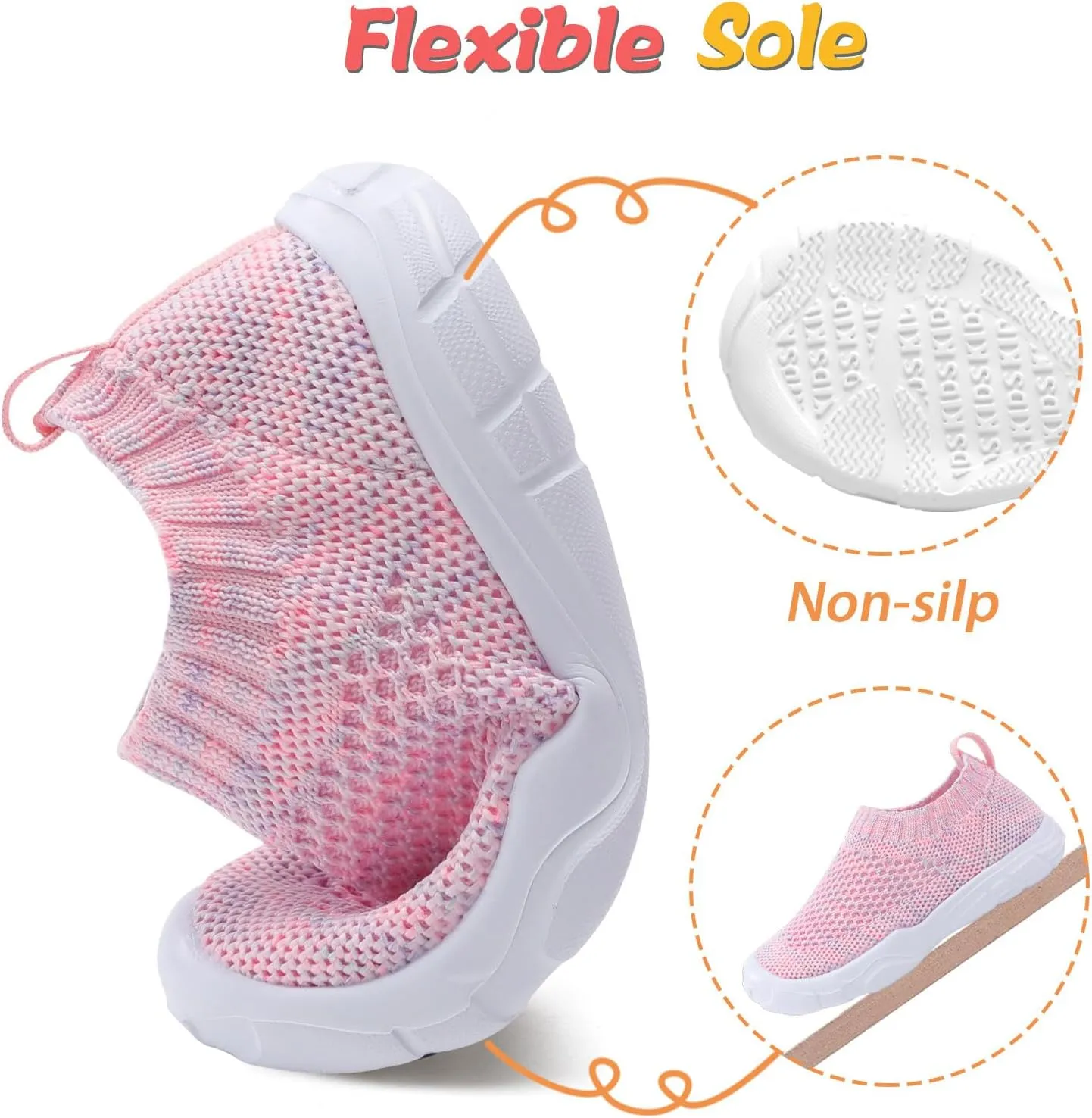 JOINFREE Toddler Boys Girls Sneaker Slip On Shoes Kids Lightweight Breathable Walking Shoes