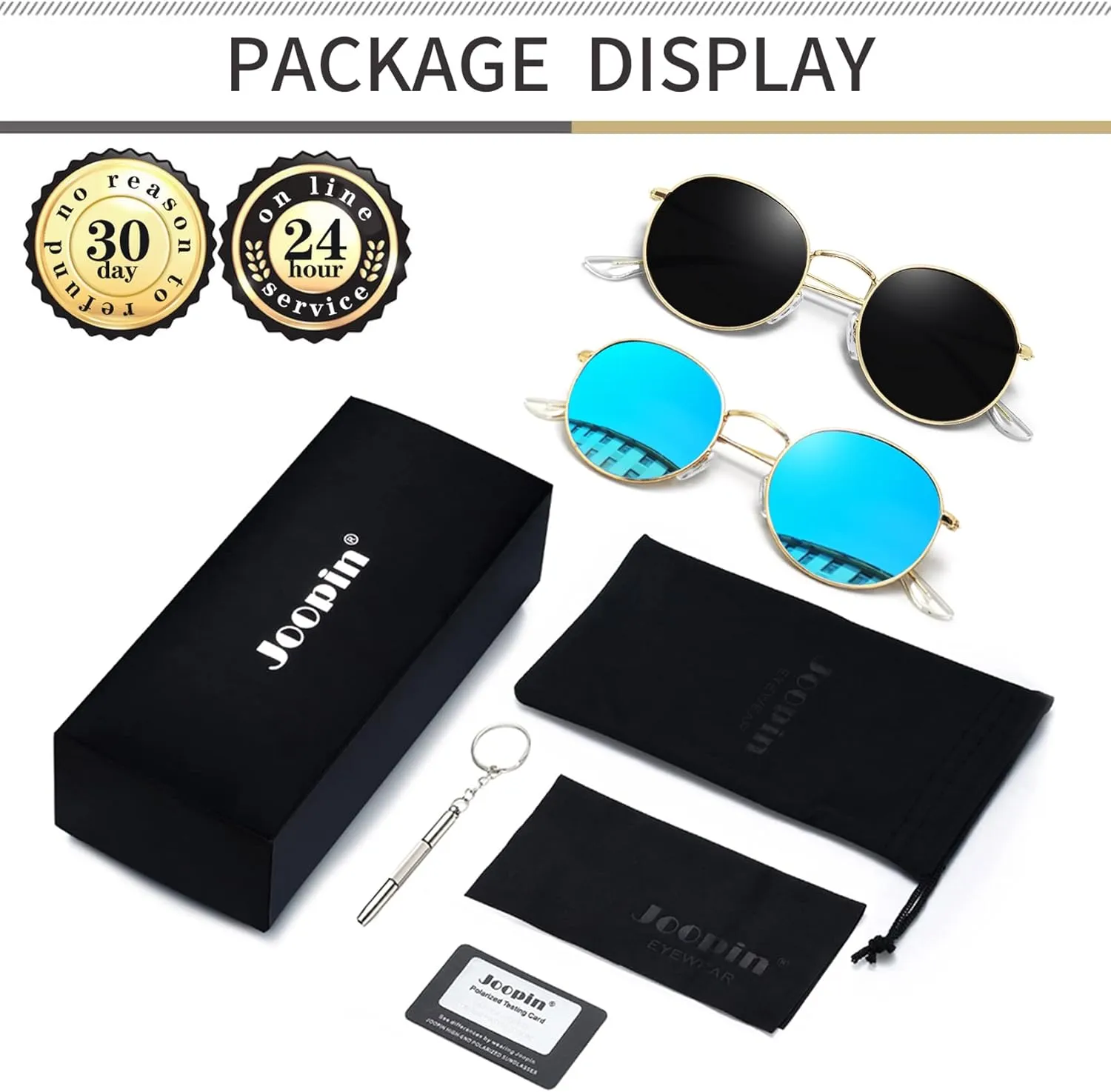Joopin Vintage Round Sunglasses for Women, Retro Trendy Polarized Sun Glasses UV400 Protection, Circle Shades Men Sunnies
