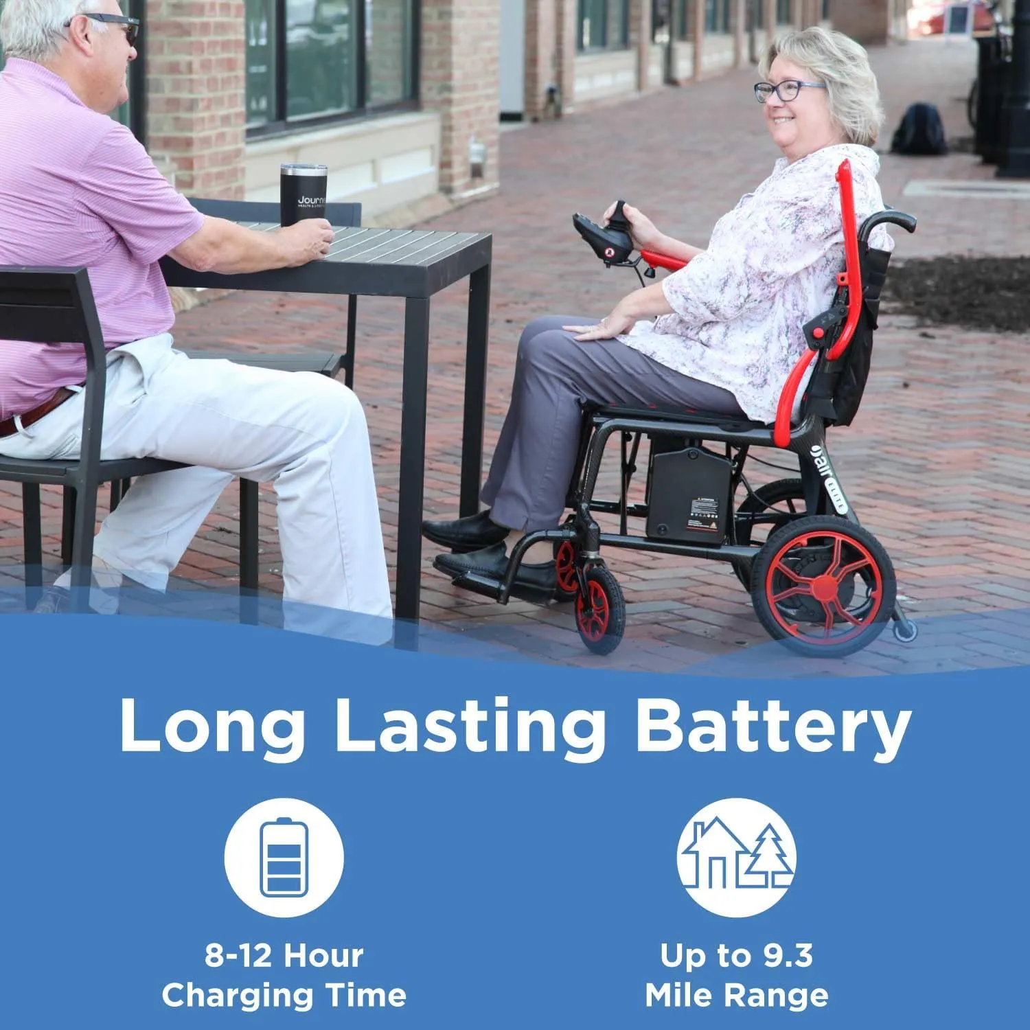 Journey Air Elite Electric Power Chair for Adults - Our Lightest Foldable Power Chair for Seniors, Weighs Only 26 lbs - Quick Charge with up to 9.3 Mile Range - TSA Compliant - Black