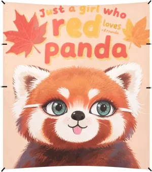 Just A Girl Who Loves Red Panda Beach Tent & Canopy UPF50  Lightweight Large Sun Shelter with Sand Shovel, Sandbags for Camping, Picnics, Backyard & Fishing