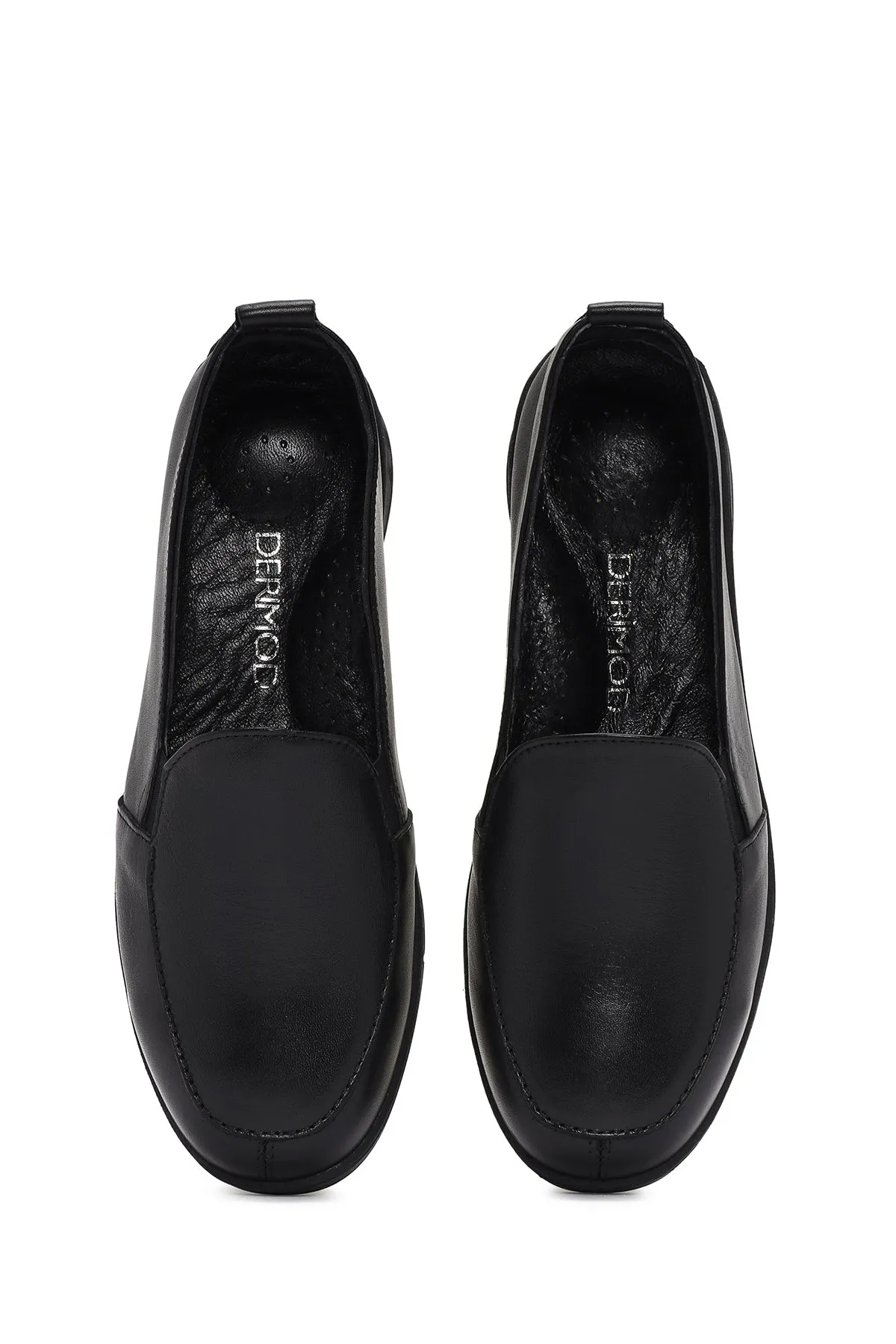 Kadın Siyah Deri Comfort Loafer