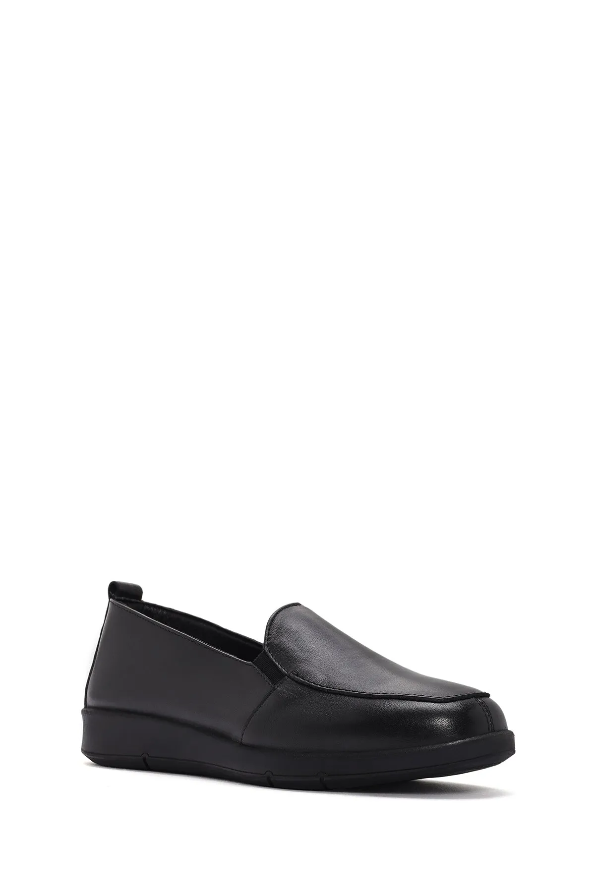Kadın Siyah Deri Comfort Loafer