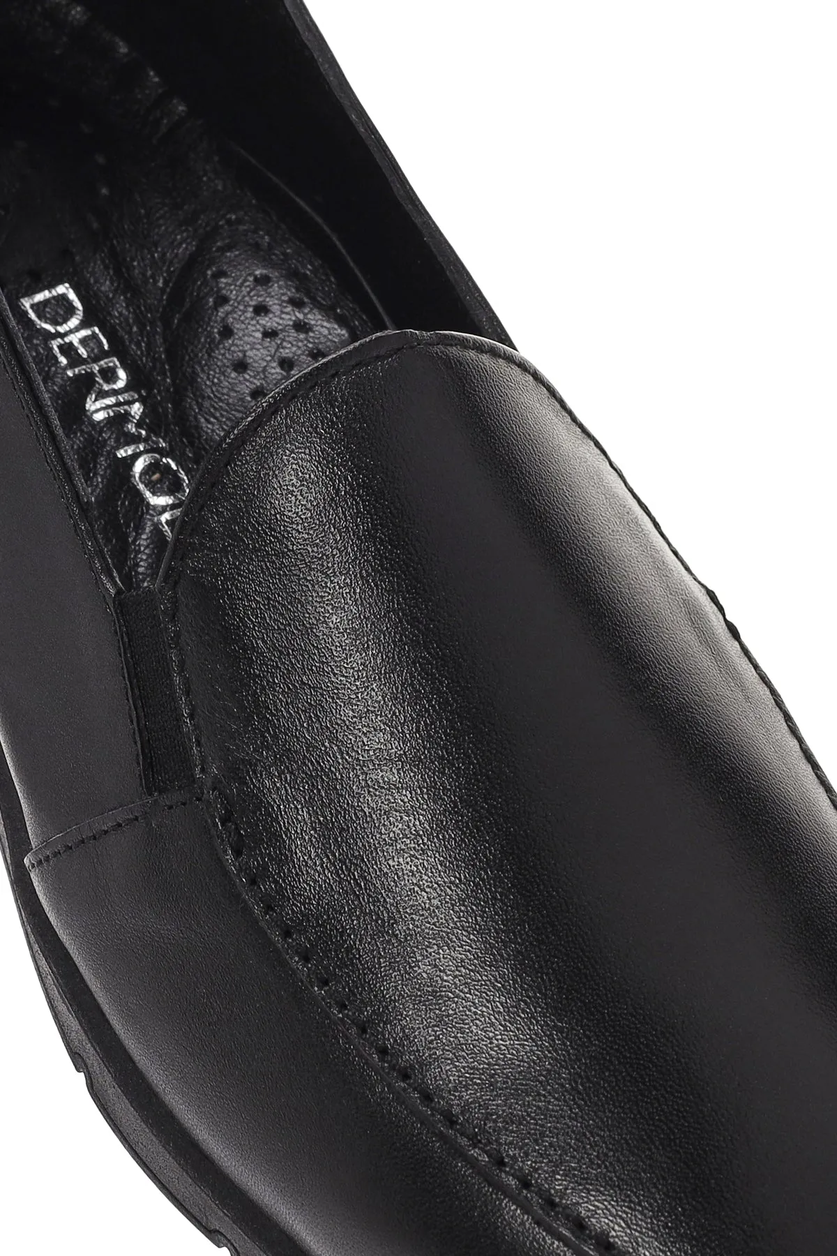 Kadın Siyah Deri Comfort Loafer