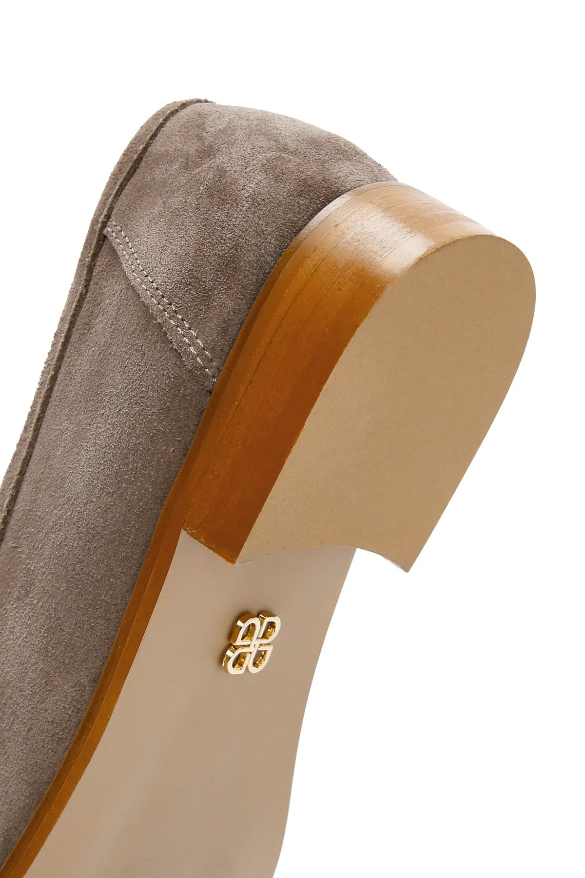 Kadın Vizon Süet Deri Maskülen Loafer