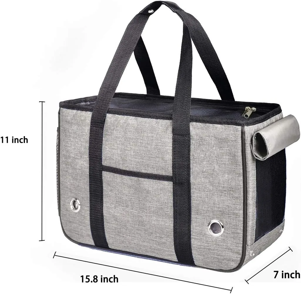 KAMEIOU Small Dog Cat Purse Carrier Soft-Sided Bag for Small Pets Pocket Mat Breathable Mesh Window Outdoor Travel Small Pet Puppy Cat Carrier Tote Bag for Small Dogs Rabbits Cats Carrier Shoulder Bag