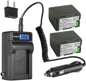 Kastar 2-Pack CGR-D28 Battery and LCD AC Charger Compatible with Panasonic AG-DVX102B, AG-DVX1000, AG-EZ50U, AG-HVX200, NV-C1, NV-C2, NV-C3, NV-C5, NV-C7, NV-D89, NV-DA1, NV-DA1B, NV-DA1EN, NV-DB1