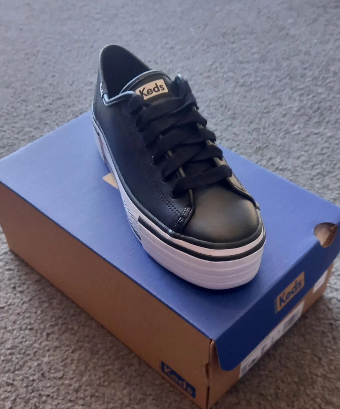 Keds - Triple Up Leath Bumper Foxing - Blk/Wht