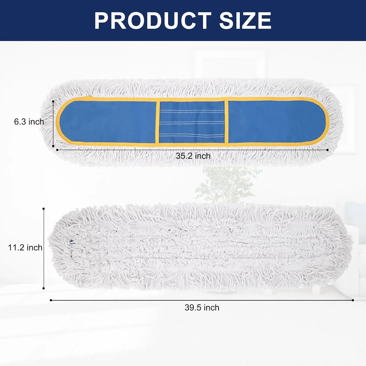 KeFanta 36" Commercial Dust Mop Replacement Heads, Reusable Industrial Dust Mop Pads, Washable Cotton Dust Mop Refill for Floor Cleaning & Janitorial Supplies, 2 Pack