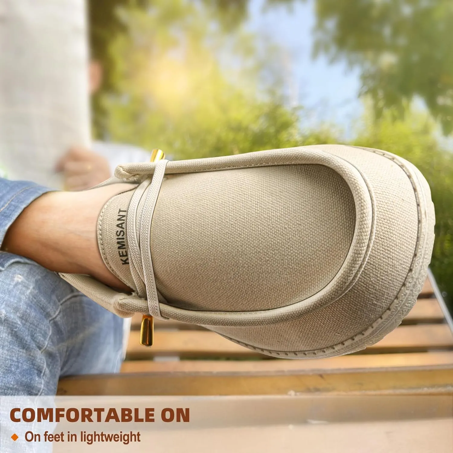 KEMISANT Men Slip On Shoes, Boat Shoes Sneaker Shoes Walking Shoes for Men Women Stretch Fit Lightweight