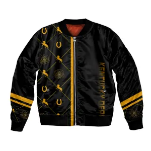 Kentucky Derby Bomber Jacket Luxury Black And Gold LT7