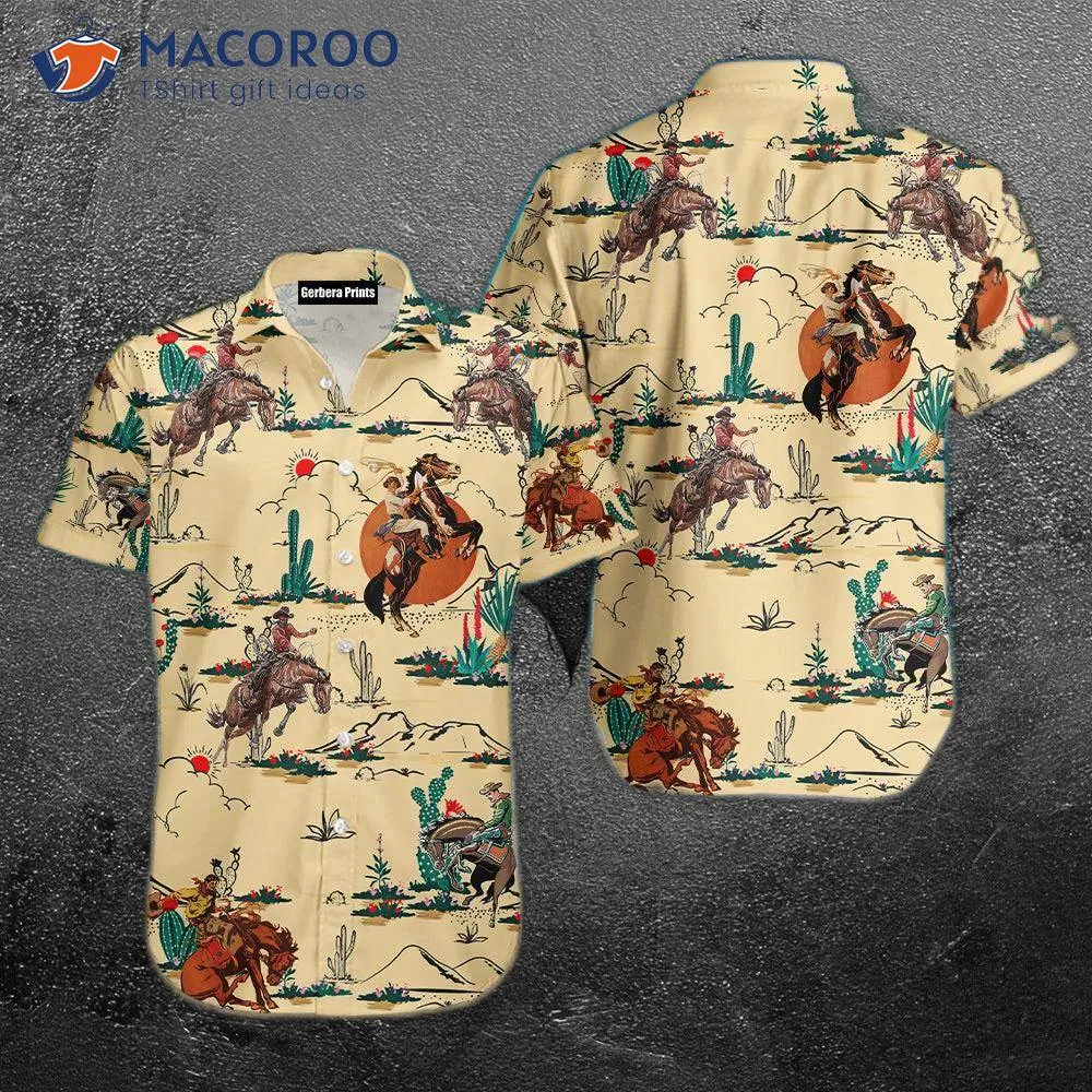 Kentucky Derby Horse Cowboy Hawaiian-style Shirt