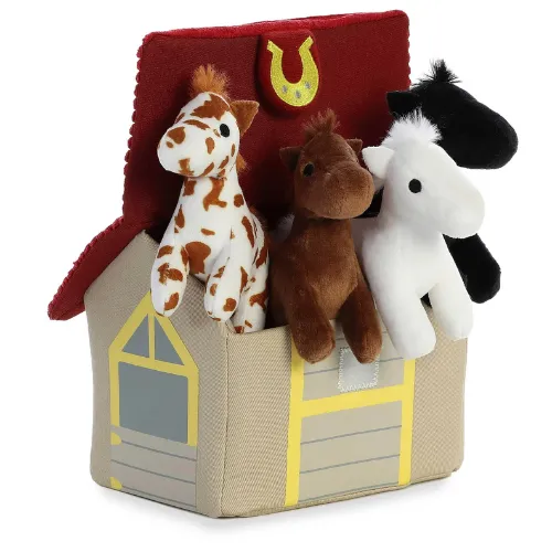 Kentucky Derby My Stable Plush Playset – 4-Piece Horse Set