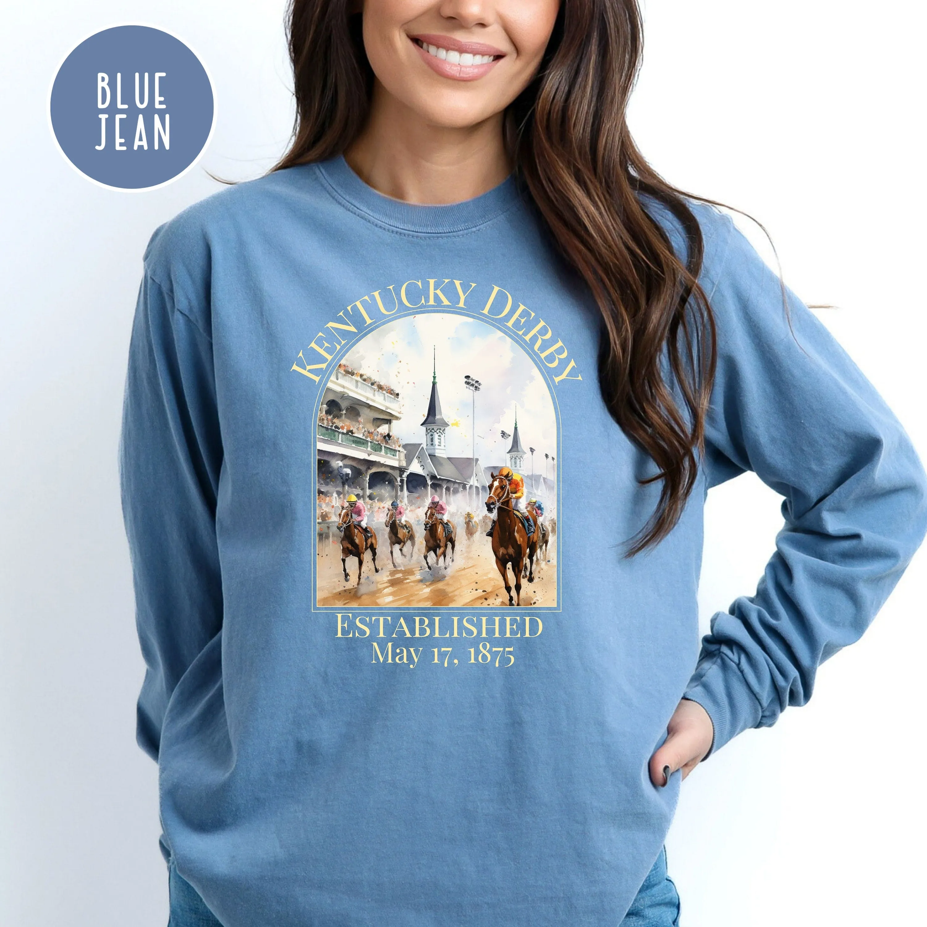 Kentucky Derby Race Comfort Colors® Long Sleeve Tee