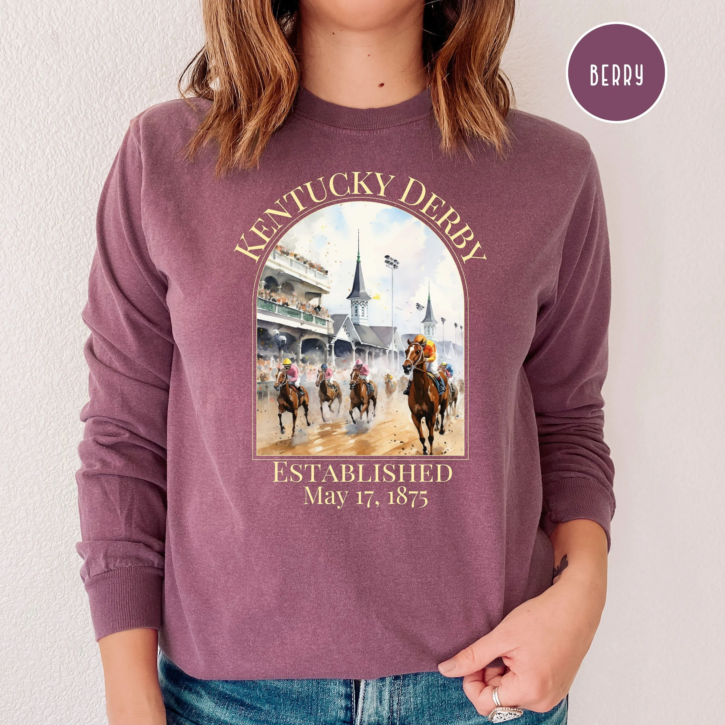 Kentucky Derby Race Comfort Colors® Long Sleeve Tee