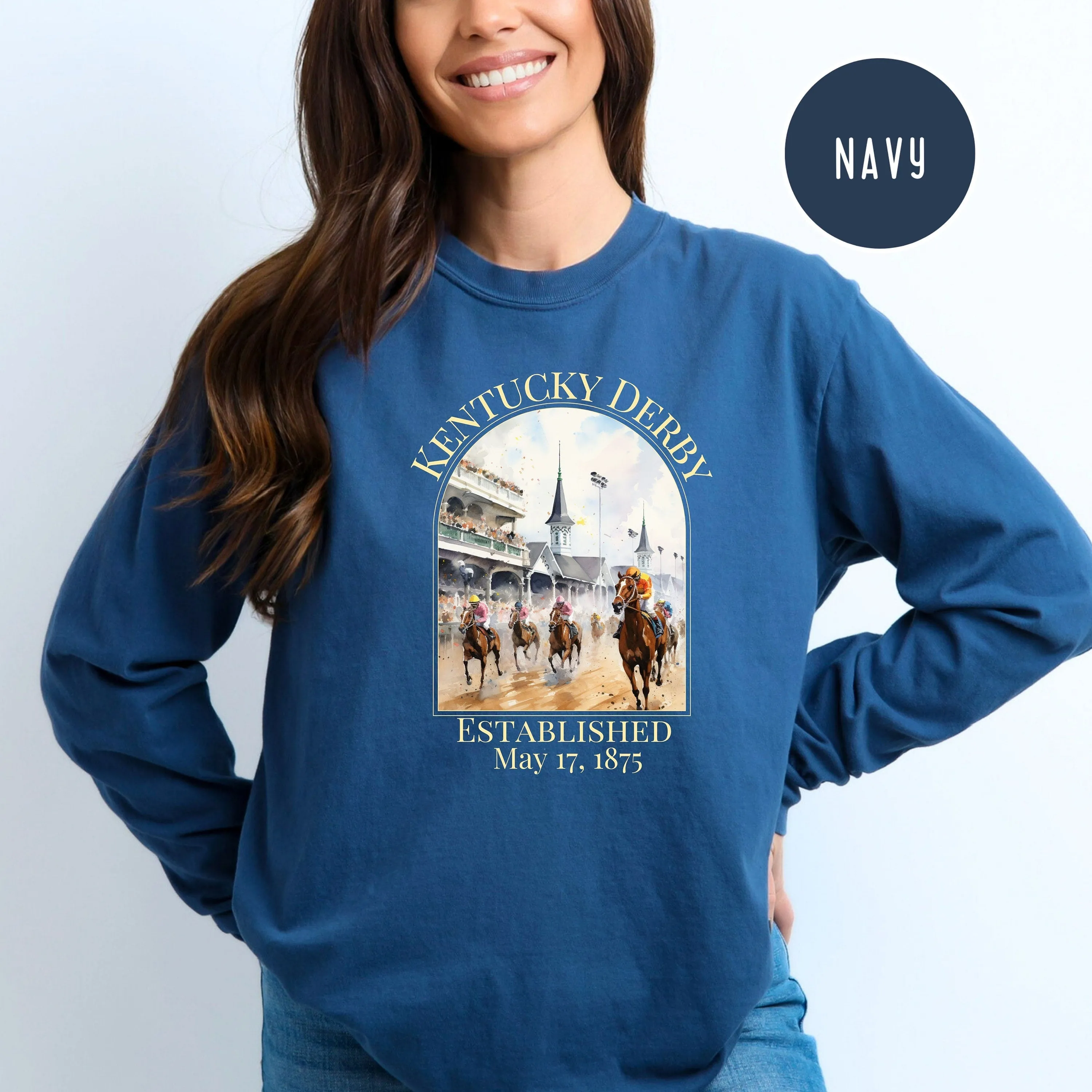 Kentucky Derby Race Comfort Colors® Long Sleeve Tee