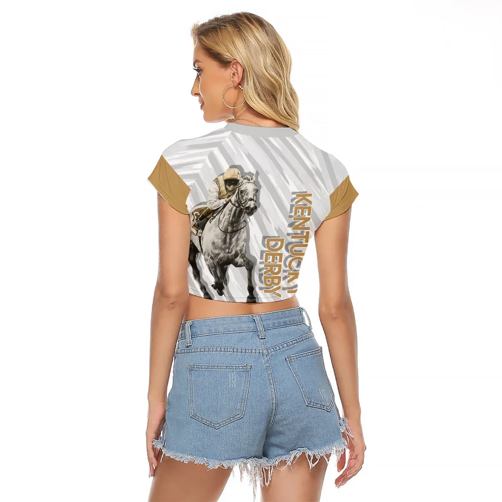 Kentucky Derby Raglan Cropped T Shirt Horse Racing LT7