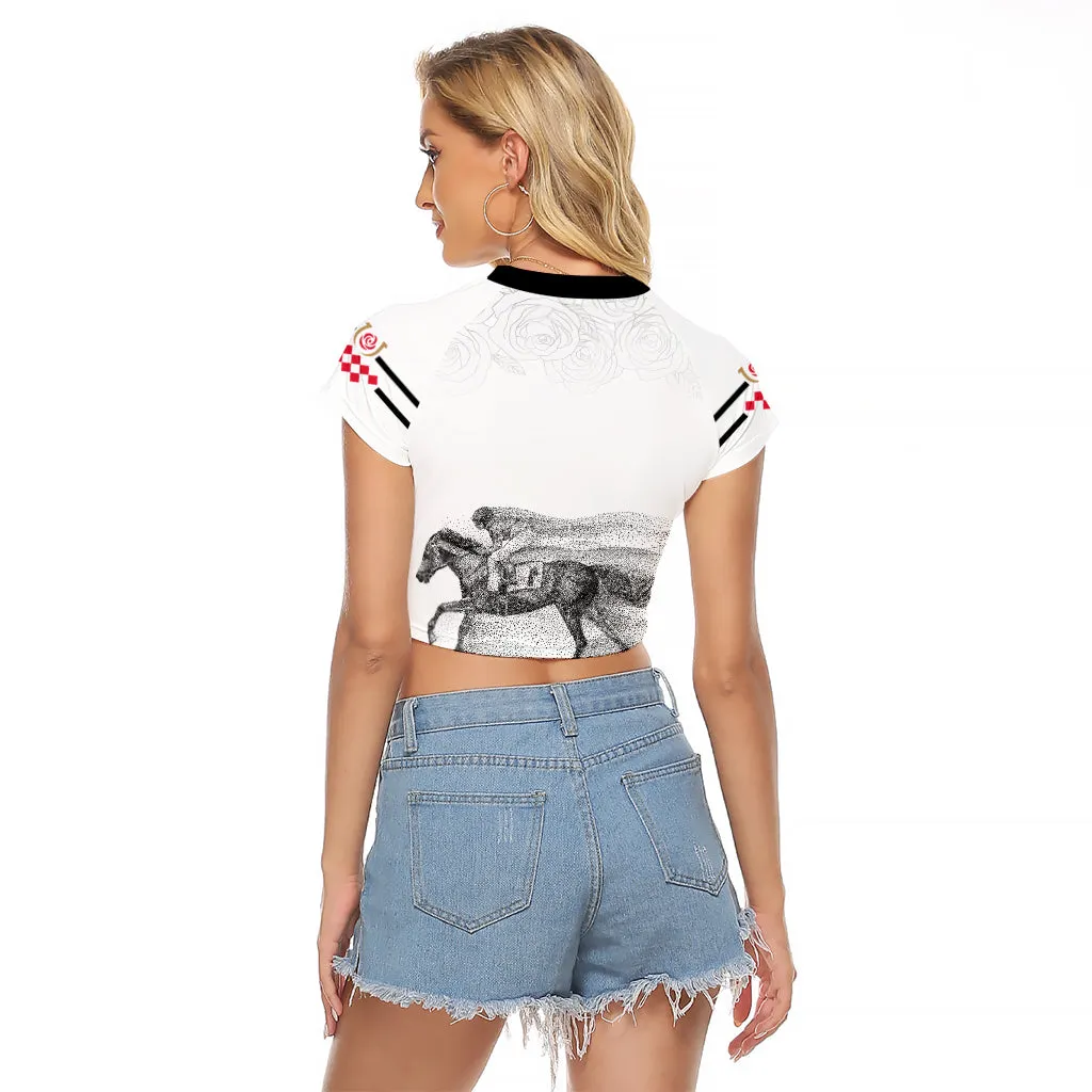 Kentucky Derby Raglan Cropped T Shirt The Race For The Roses LT7