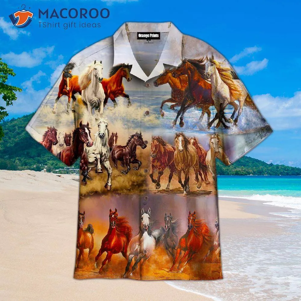 Kentucky Derby Running Horses Race Track Hawaiian Shirts
