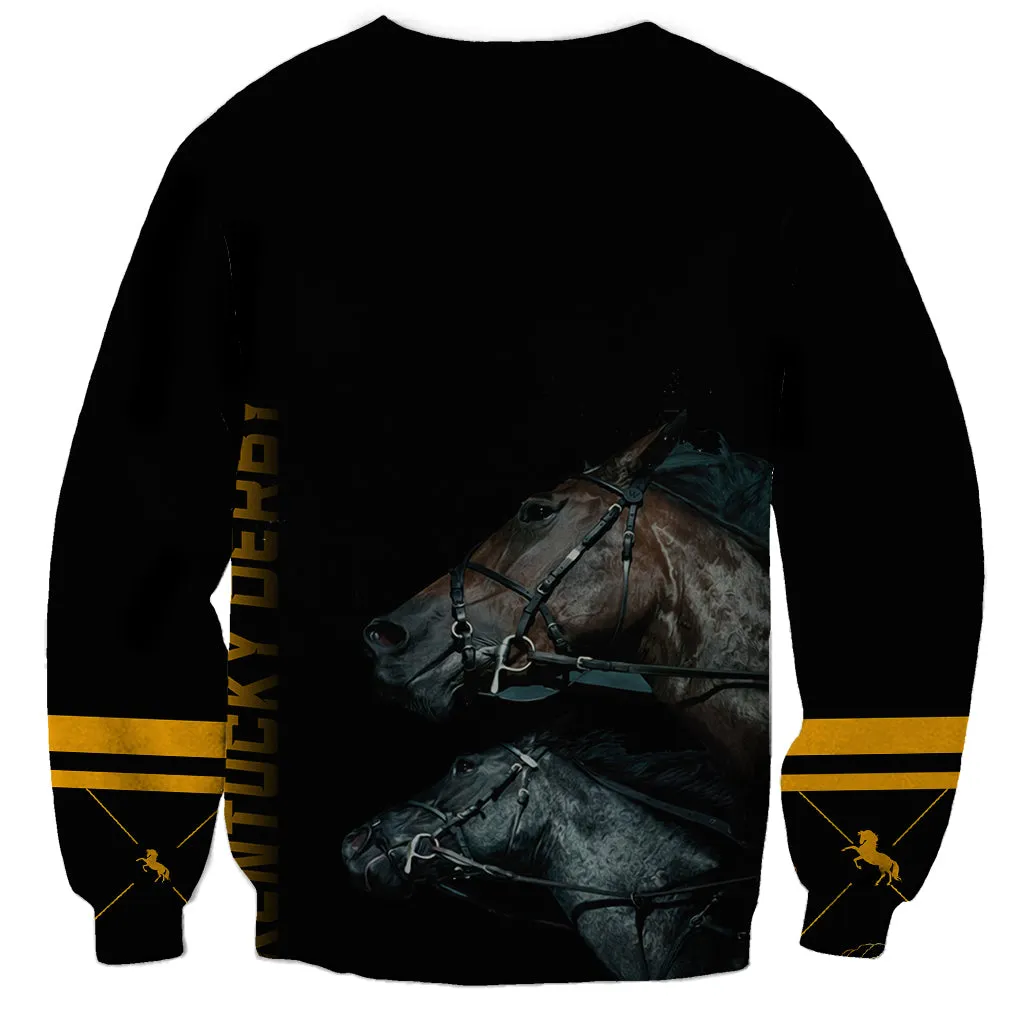 Kentucky Derby Sweatshirt Luxury Black And Gold LT7