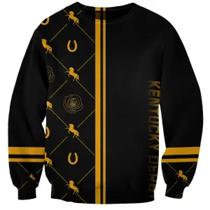 Kentucky Derby Sweatshirt Luxury Black And Gold LT7