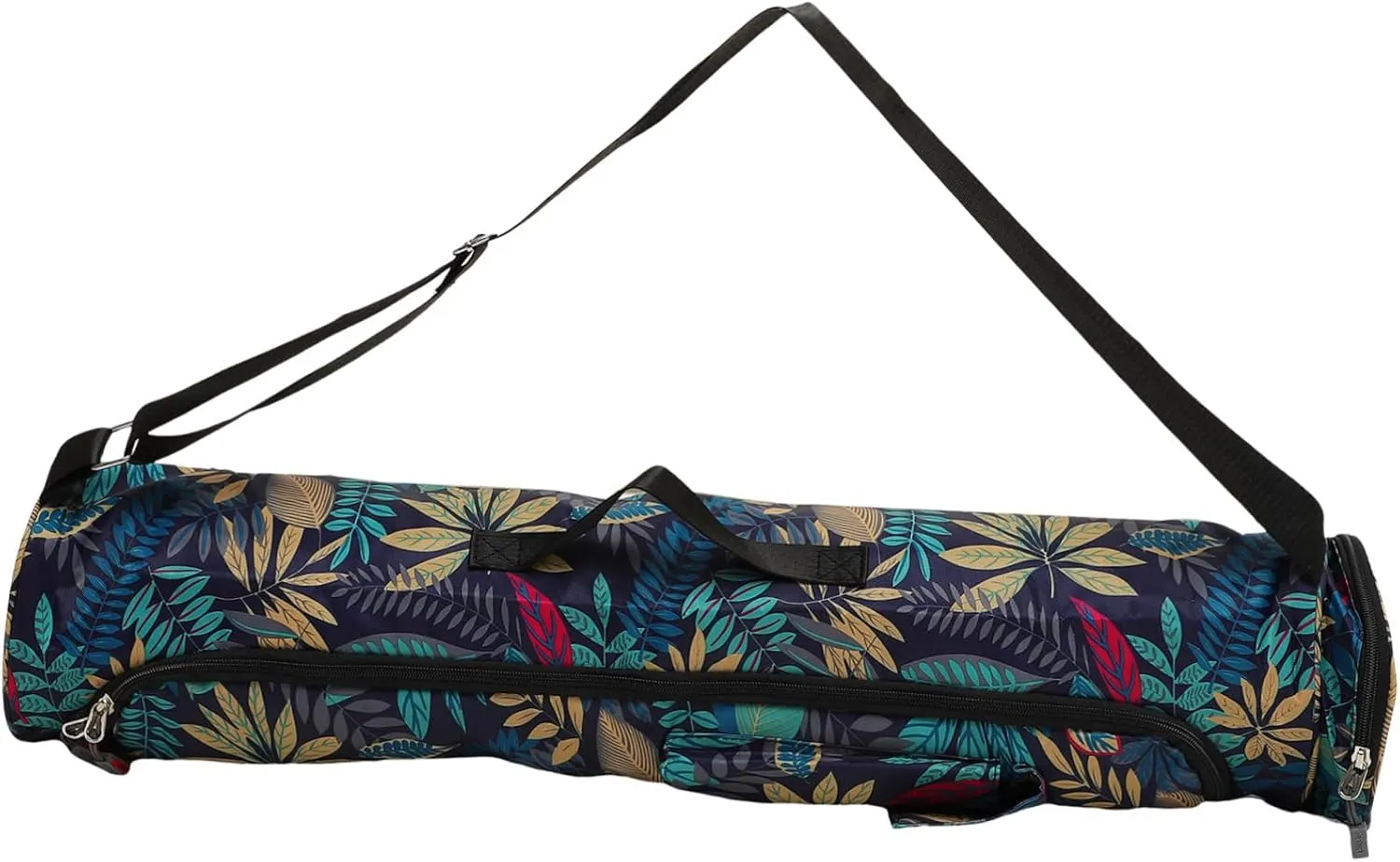 KICHOUSE 1Pc National Style Printing Single Shoulder Yoga Mat Storage Bag Zippered Sports Bag for Fitness and Gym Durable Canvas Yoga Carrier with Stylish Design