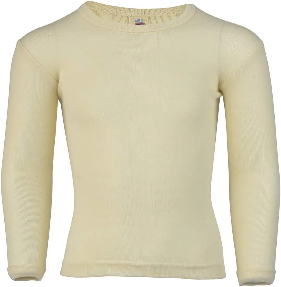 Kid's Long Sleeve Thermal Shirt: Warm and Thin Base Layer Top, Organic Merino Wool Silk, Sizes 2-15 Years