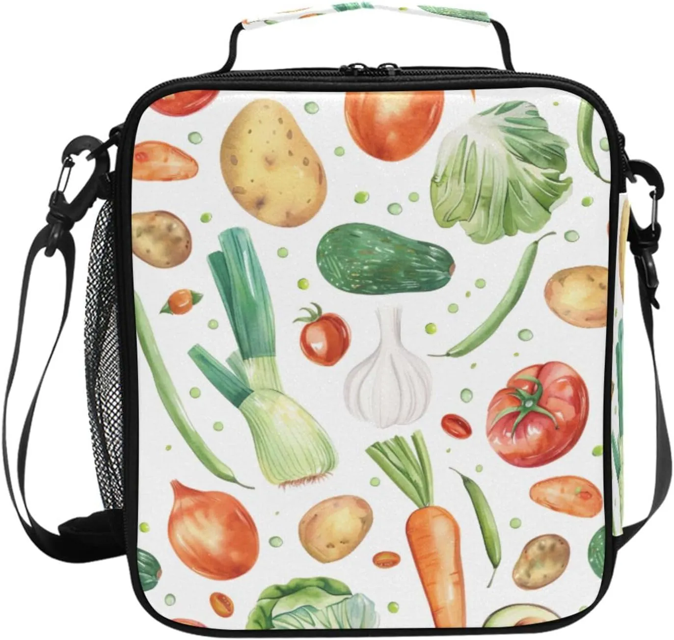 Kids Lunch Box Vegetables Carrot Cooler Insulated for Boys and Girls, Lunch Bag with Shoulder Strap for School, Picnic Meal 20858075