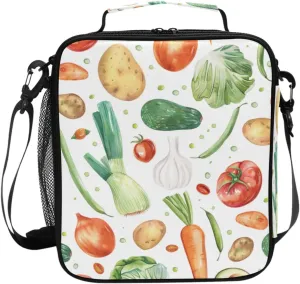 Kids Lunch Box Vegetables Carrot Cooler Insulated for Boys and Girls, Lunch Bag with Shoulder Strap for School, Picnic Meal 20858075