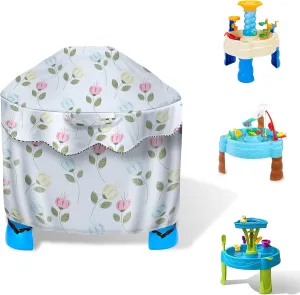 Kids Water Table Cover Fit Little Tikes Fish 'n Splash Water Table, Waterproof Dust Proof Outdoor Toys -Cover only (Flowers, 34"Dx20"H)