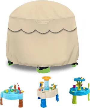 Kids Water Table Cover Fit Little Tikes Fish 'n Splash Water Table, Waterproof Dust Proof Outdoor Toys -Cover only (Khaki, 34"Dx20"H)