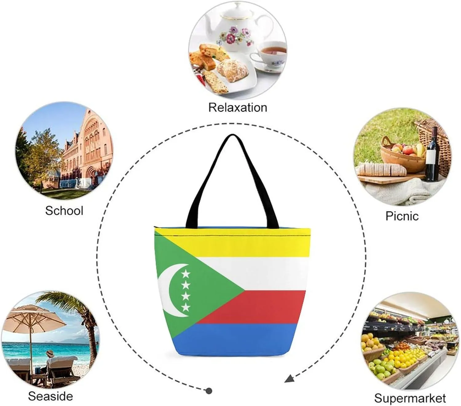 KiRYu Trendy British Antarctic Territory Flag Women's Large Shoulder Bag Perfect for Daily Errands and Shopping