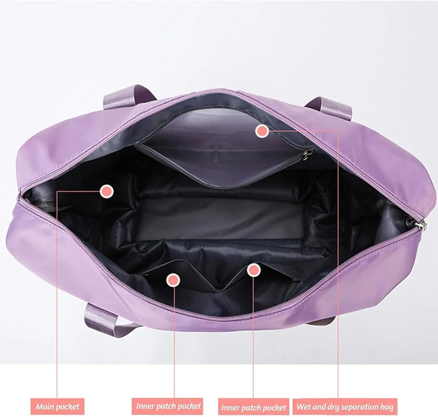 Klarson Expandable Bag, Klarson Expandable Bag with Wheels, Foldable Suitcase without Handle, Waterproof & Wear-Resistant (Pink)