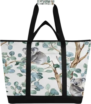 Koala Reusable Insulated Cooler Bag with Ice Pack Compartment - Large 47L Waterproof Thermal Grocery Tote for Picnic Beach Camping Lunch Storage