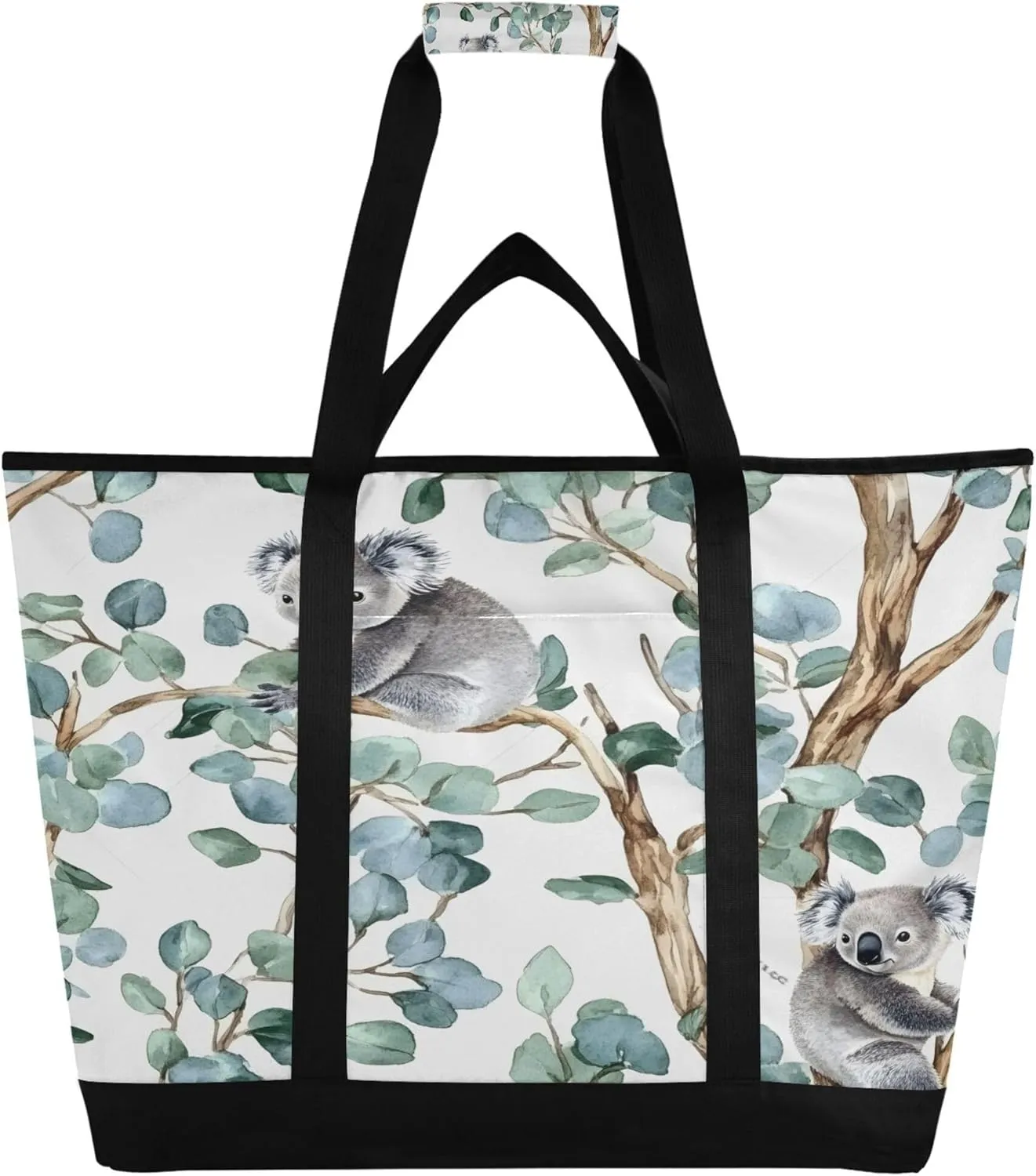 Koala Reusable Insulated Cooler Bag with Ice Pack Compartment - Large 47L Waterproof Thermal Grocery Tote for Picnic Beach Camping Lunch Storage