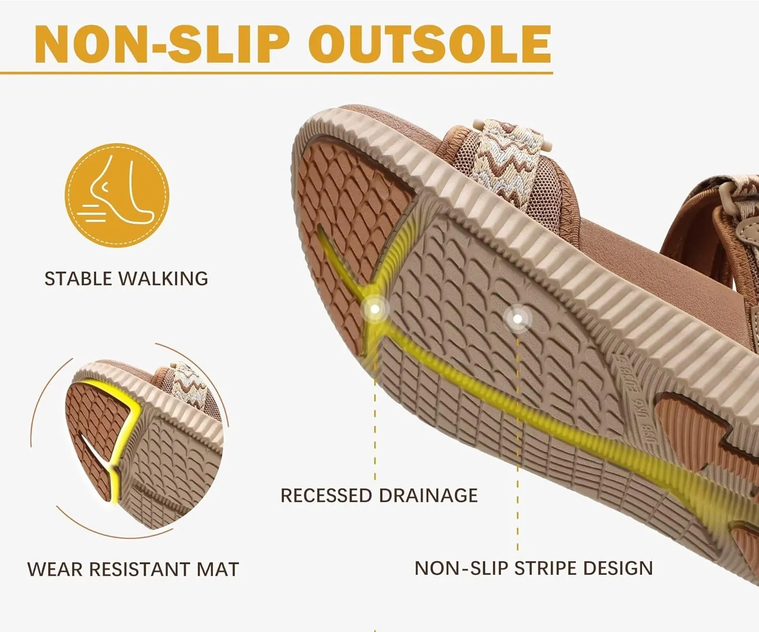 KuaiLu Womens Orthopedic Walking Sandals Recovery Sport Outdoor Hiking Water Sandles Thick Athletic Cushion Adjustable Strap Sandals with Comfortable Plantar Fasciitis Arch Support