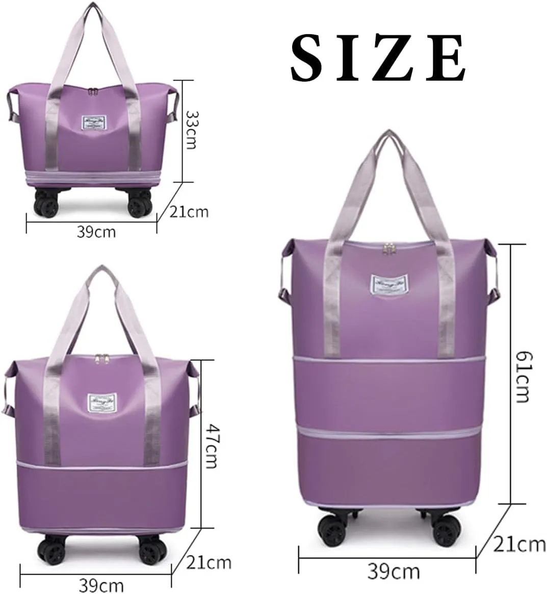 Kulken Wheeled Travel Bag - Large Capacity Luggage with Removable Universal Wheels, Durable Spinner Suitcase for Air Travel (Blue)