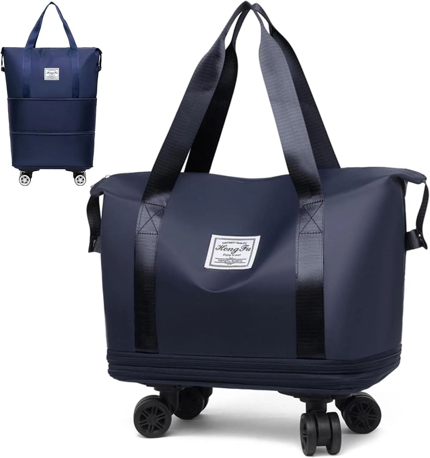 Kulken Wheeled Travel Bag - Large Capacity Luggage with Removable Universal Wheels, Durable Spinner Suitcase for Air Travel (Blue)
