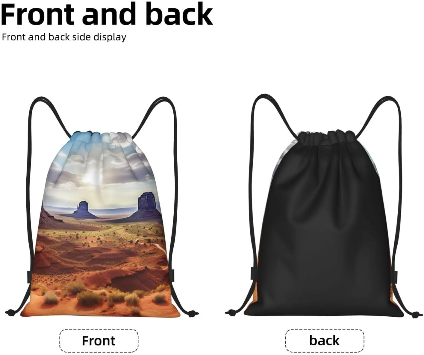 Landscape of Monument Valley Drawstring Backpack Waterproof String Bag Sports Sackpack Gym Bags for Men Women