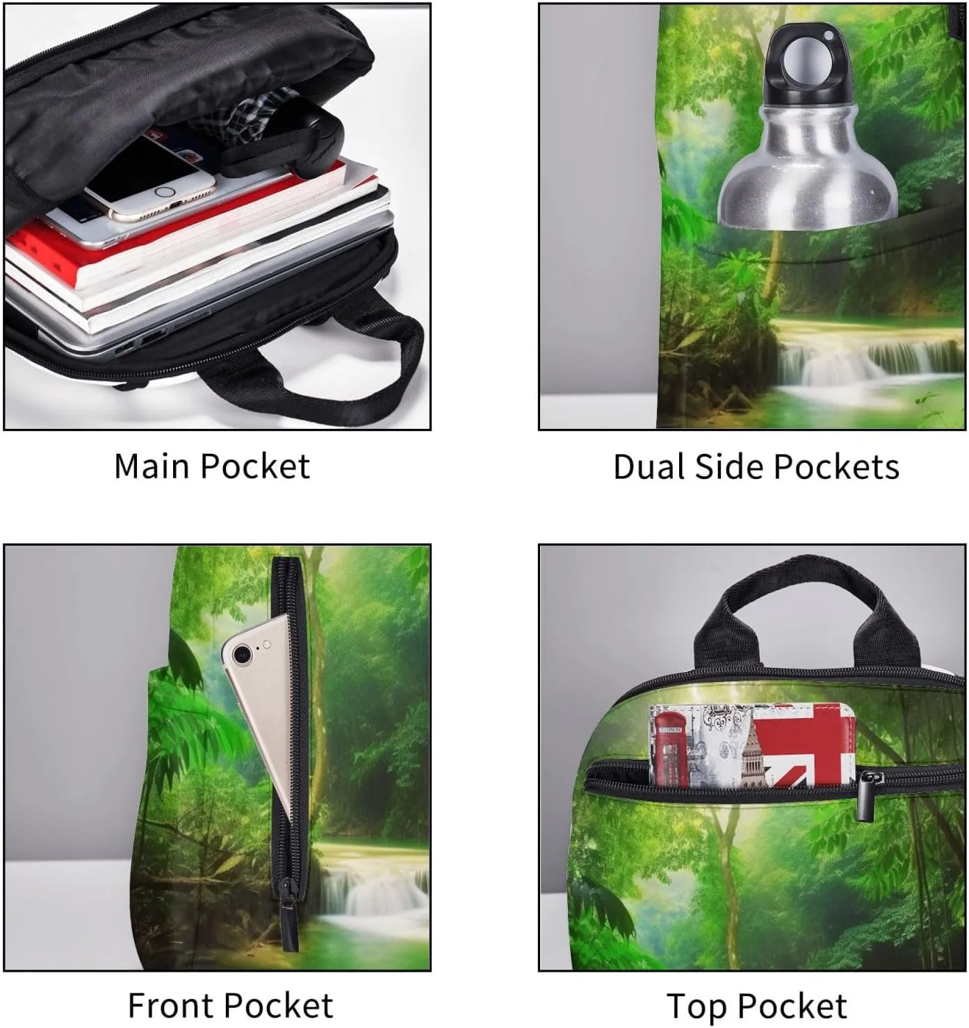 Laptop Backpack 14.7 Inch with Compartment Natural scenery Laptop Bag Lightweight Casual Daypack for Travel