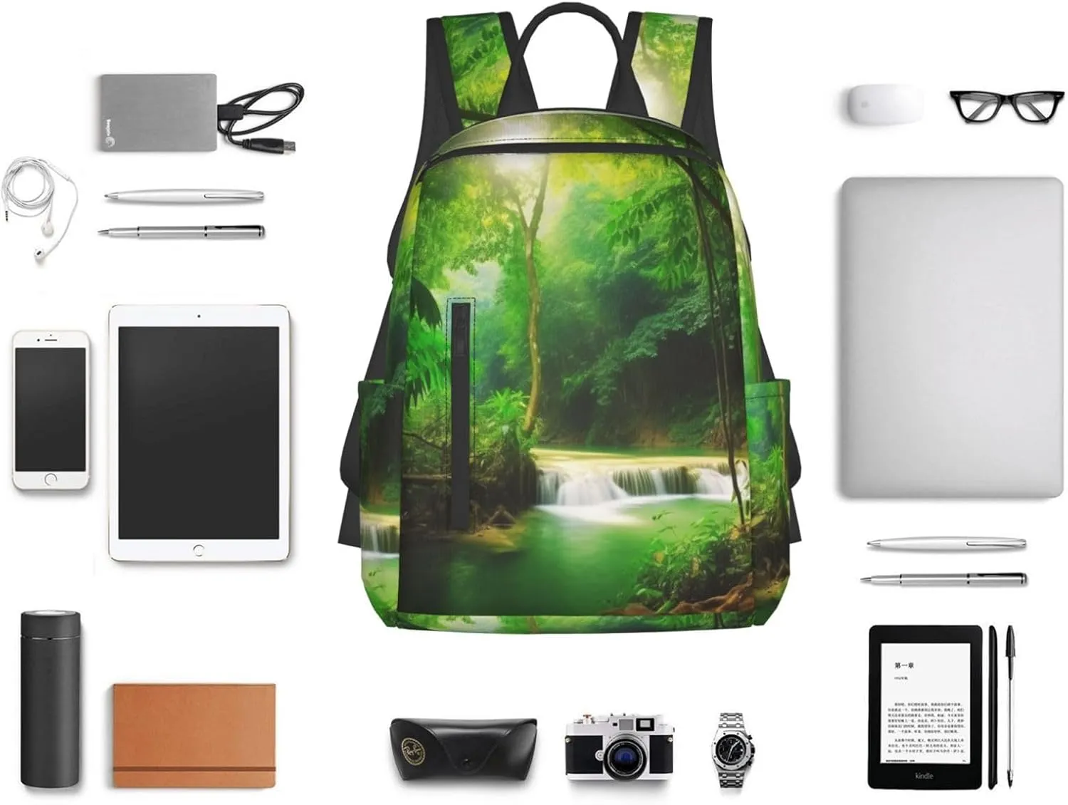 Laptop Backpack 14.7 Inch with Compartment Natural scenery Laptop Bag Lightweight Casual Daypack for Travel