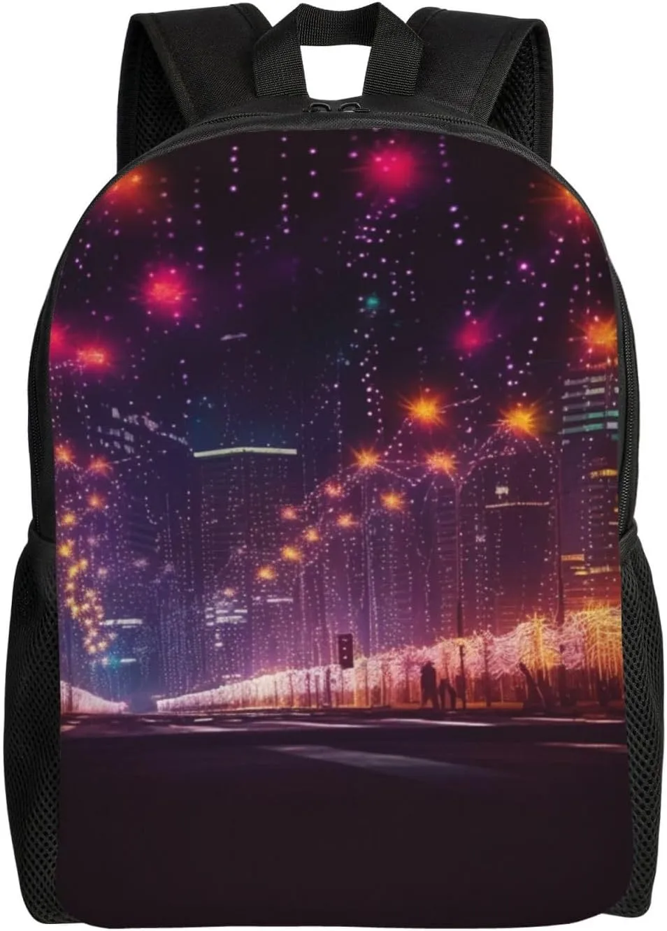 Laptop Backpack 16.1 Inch with Compartment New Year Lights Laptop Bag Lightweight Casual Daypack for Travel