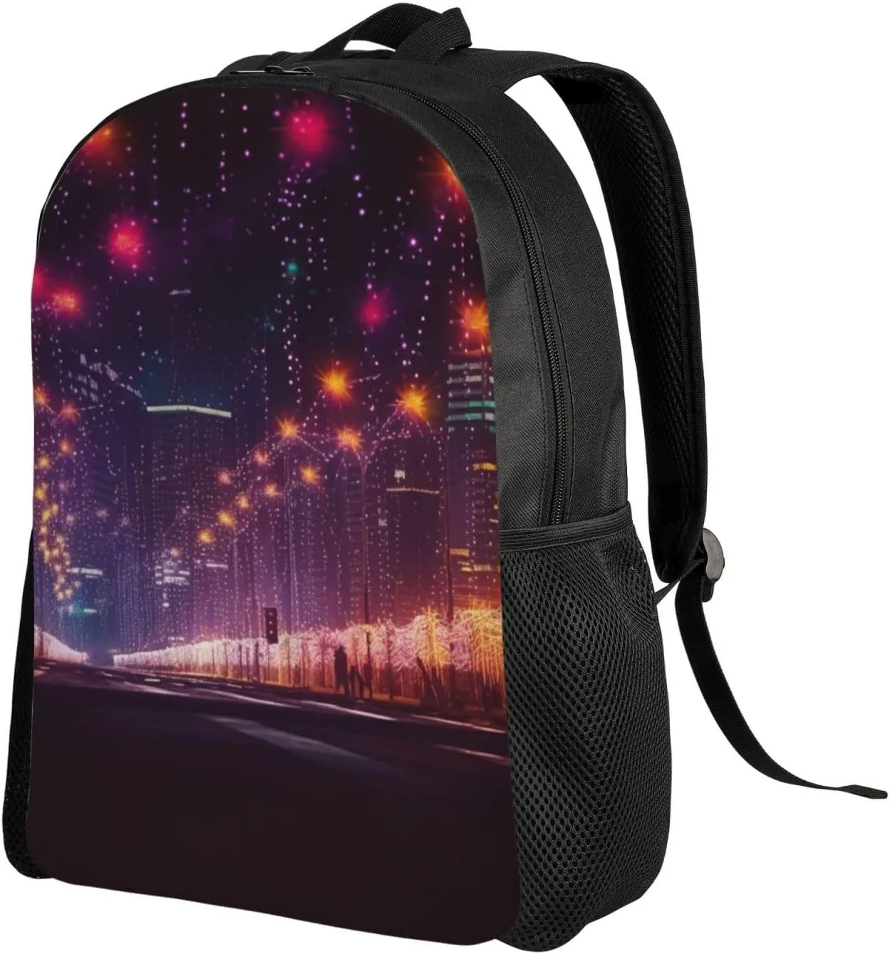 Laptop Backpack 16.1 Inch with Compartment New Year Lights Laptop Bag Lightweight Casual Daypack for Travel